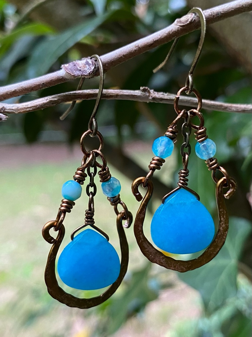 Blue Chalcedony Dangle Earrings
